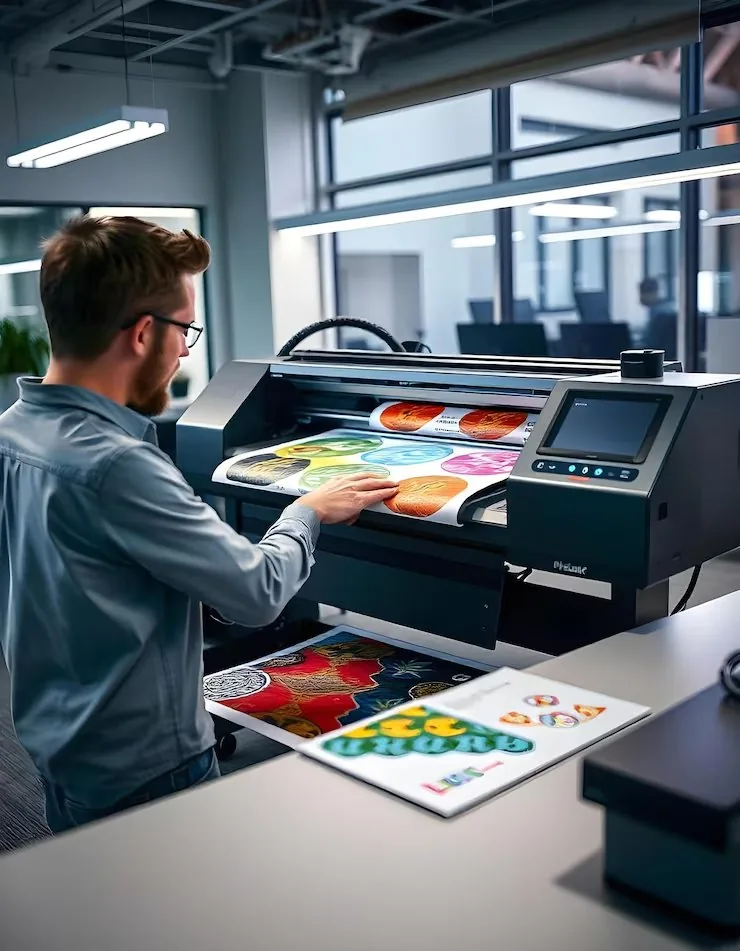 Operator running a digital print press